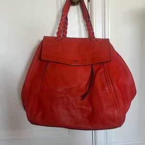 Tory Burch Half Moon Large Satchel with Braided Handles